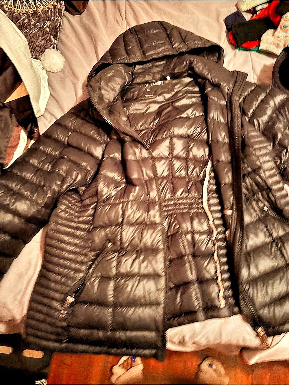 Calvin Klein Quilted Hooded Puffer Jacket Black never worn